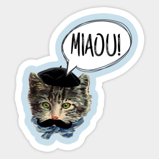 Miaou! French Cat / le chat français - Cute Kitty Sticker